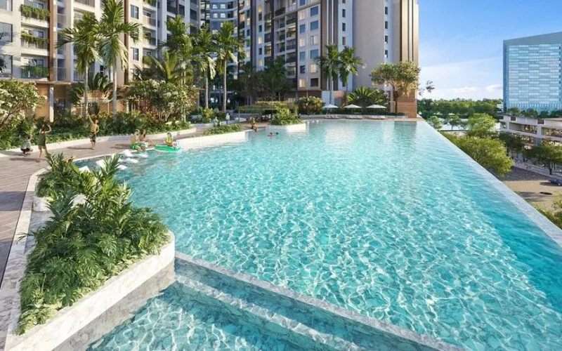 Bể bơi vô cực chung cư central residence gamuda